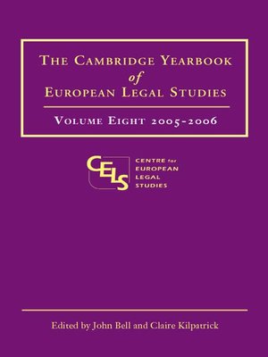 cover image of The Cambridge Yearbook of European Legal Studies, Volume 8
